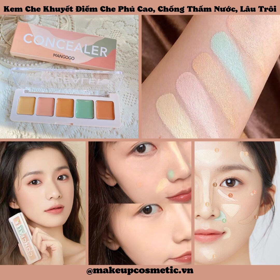 Kem che khuyết điểm triệt sắc che phủ cao, chống thấm nước, lâu trôi - makeup concealer