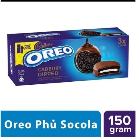 Bánh Oreo phủ socola sữa nhân kem vani hộp 150g (3 gói) thumbnail