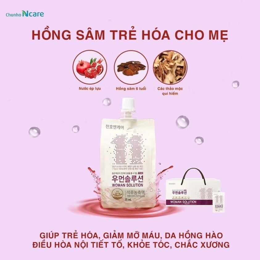 Hồng sâm trẻ hoá cho mẹ Chunho 30 gói/ thùng