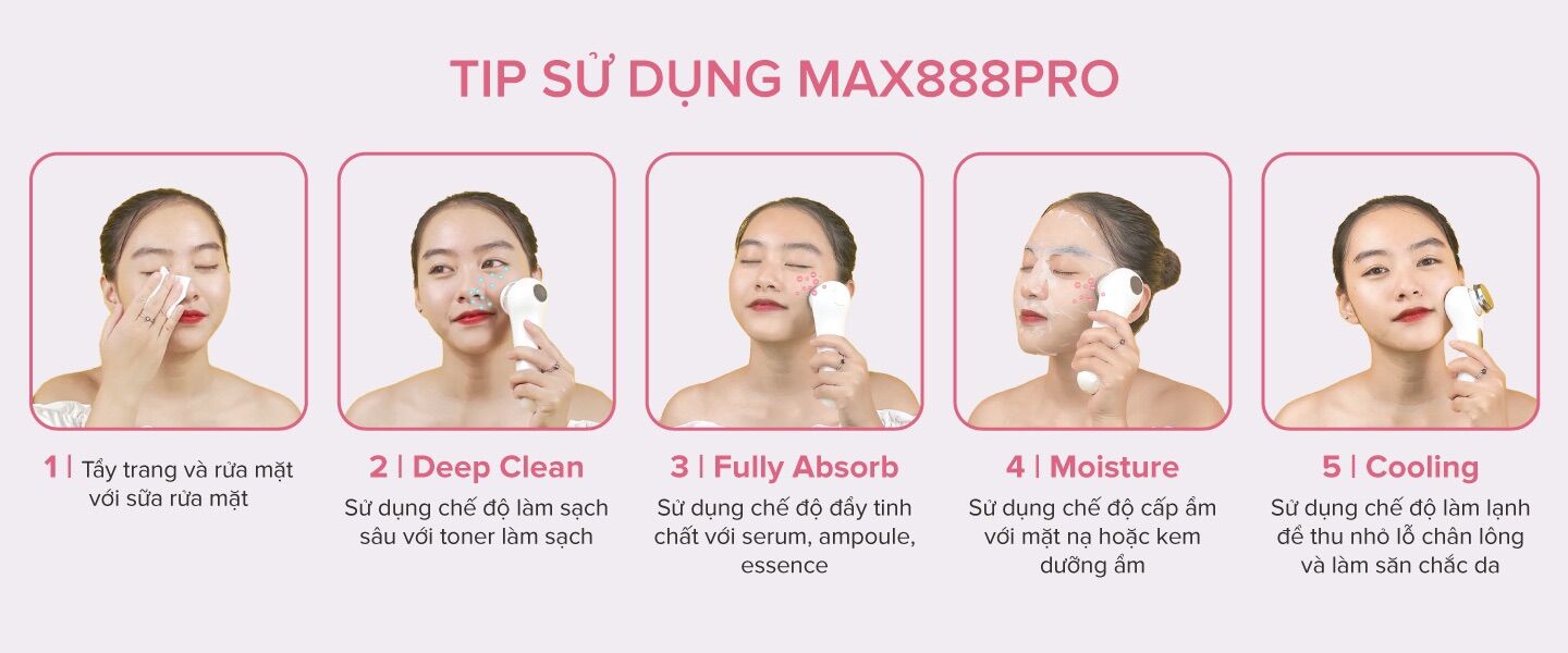 Máy đẩy tinh chất ION nóng lạnh Maxcare Max888PRO
