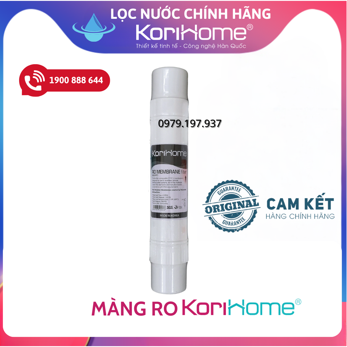 Màng RO Korihome 80GDP cho các máy Korihome