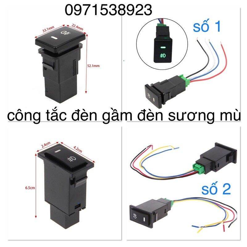 công tắc đèn gầm đèn sương mù toyota mitsubishi lắp zin lỗ chờ trong tap lô xe