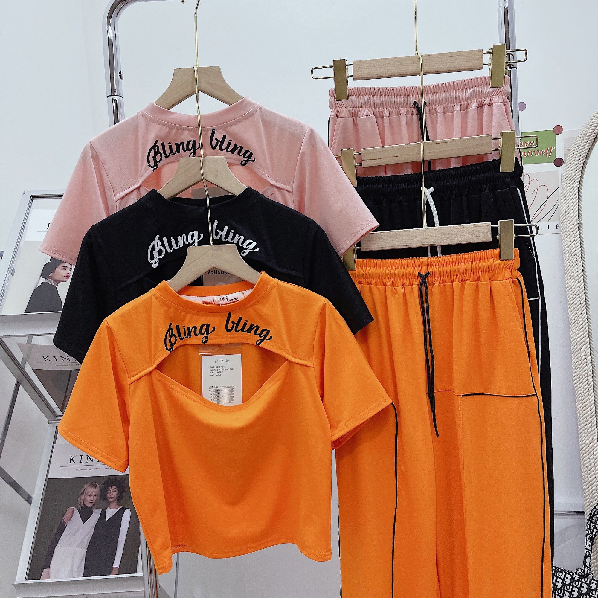 SÉT BỘ CROPTOP BLING KẸP MÍ FULL SIZE