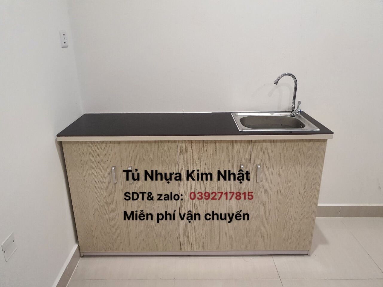 Tủ bếp mini nhựa Đài Loan sẵn bồn rửa siêu bền đẹp freeship tphcm