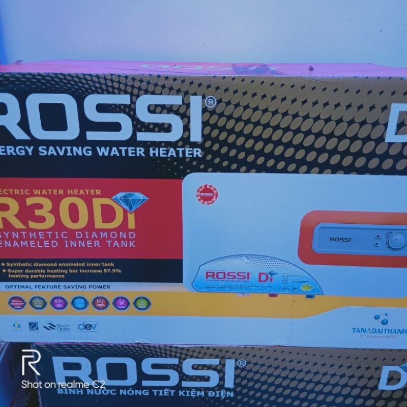 Bình nóng lạnh ROSSi loại 20l(tặng kèm 1đôi dây cấp, kép, băng tan)