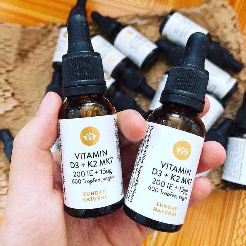 Vitamin D3 K2 MK7 Sunday natural - Đức