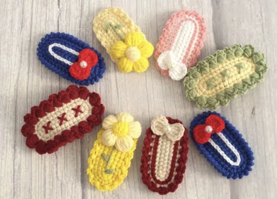 Kẹp tóc len handmade