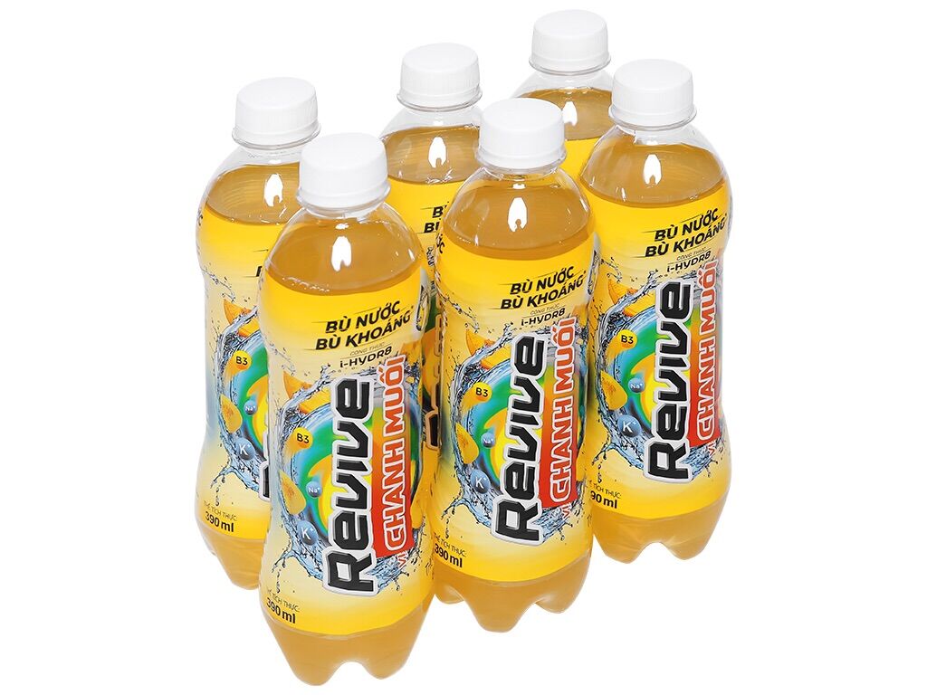 Lốc 6 chai Nước bù khoáng Revive Chanh muối 390ml