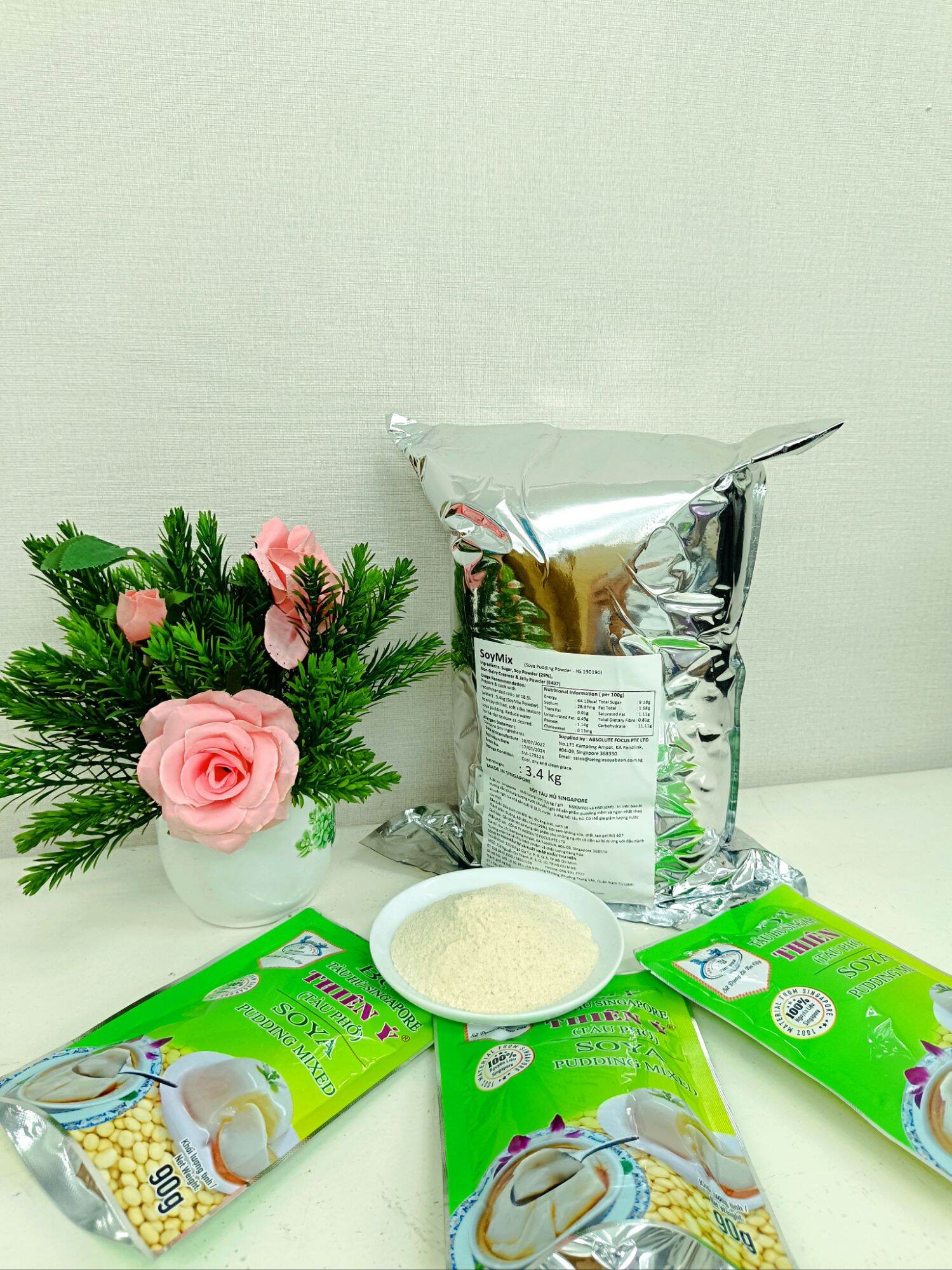 Bột tàu hủ singapore soymix - tàu hủ singapore chính hiệu - 90g, 500g, 1kg, 3,4kg