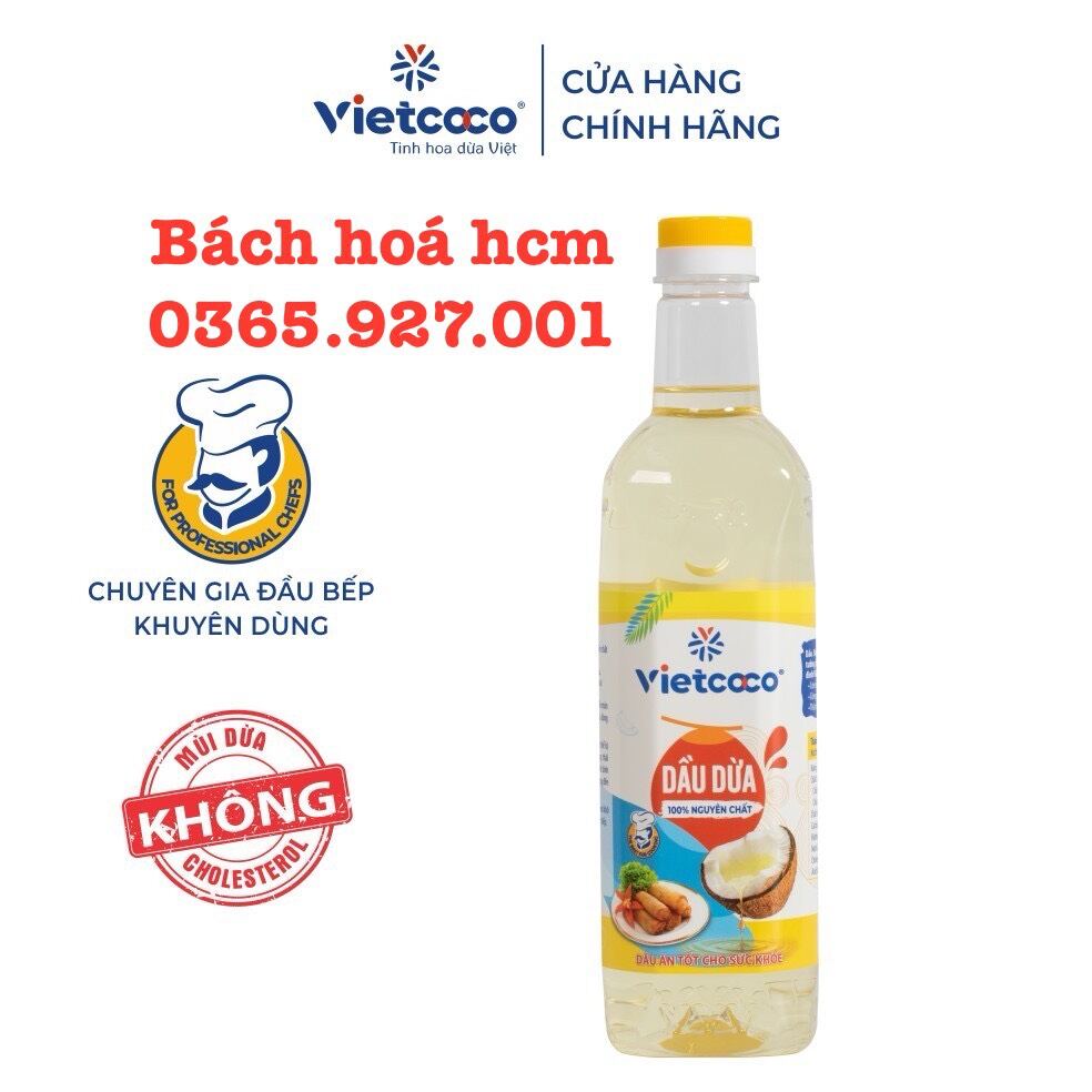 Dầu ăn dừa vietcoco 1l, date mới nhất