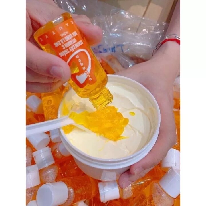 Kích trắng Vitamin C mix vàng lá trộn kem trắng nhanh