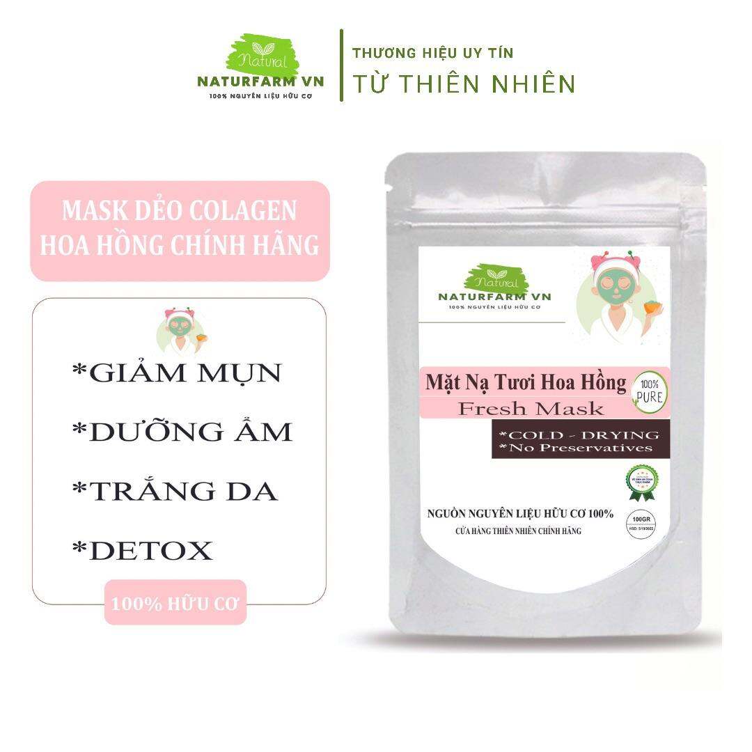 100gr Bột mặt nạ dẻo Organic colagen cánh hoa hồng cao cấp chuyên dùng trong Spa ( mask dẻo cao cấp chính hãng )