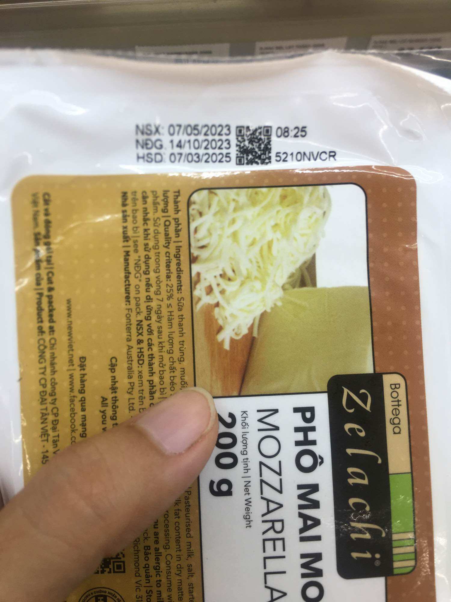 Phô mai Mozzarella kéo sợi hàng Úc Shredded Cheese 200g