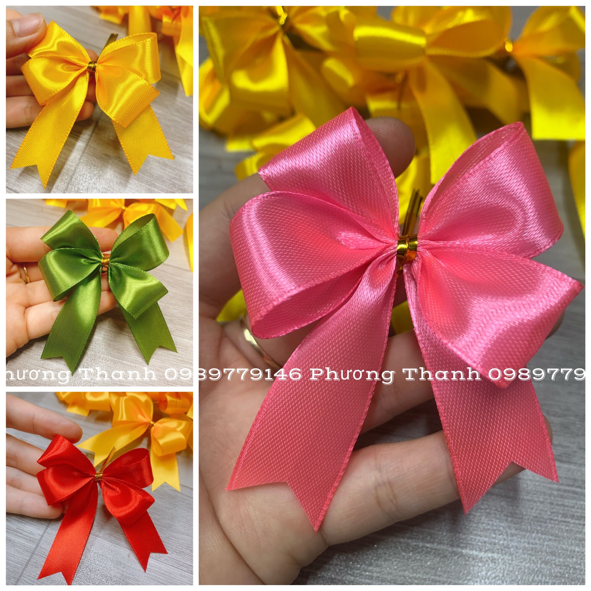 Nơ trang trí, nơ 1k làm bằng ruy băng 2cm