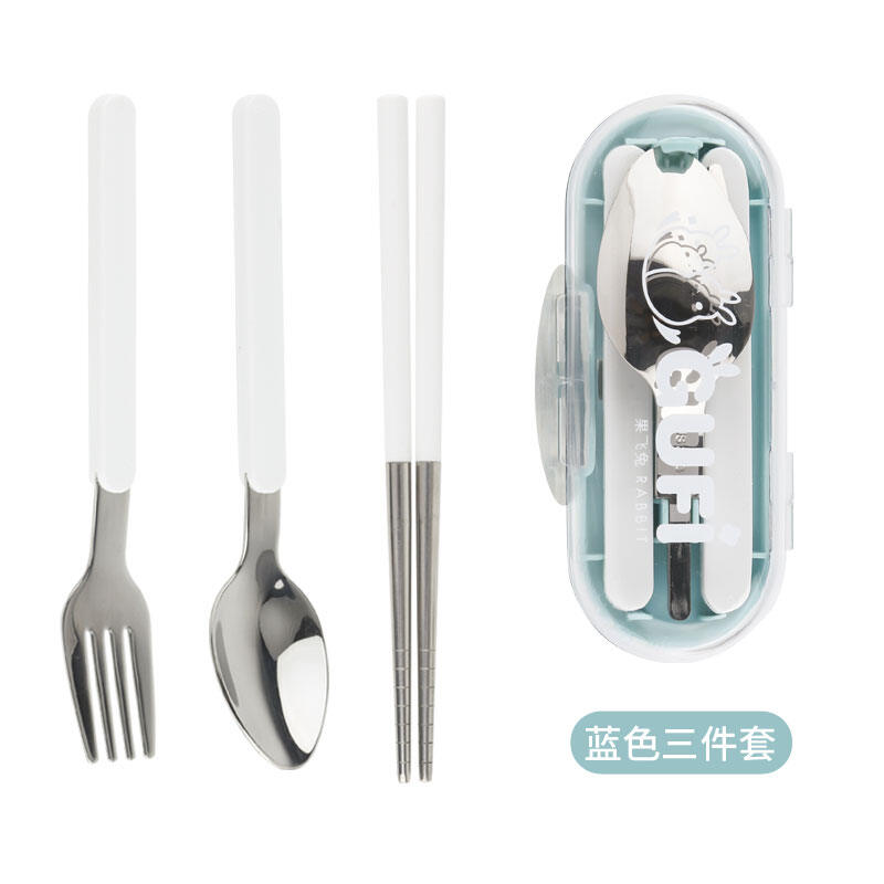 Bộ thìa bộ ba món đũa gấp gọn du lịch inox 304 bộ đồ ăn kiểu có thể thu gọn mini tiện mang theo
