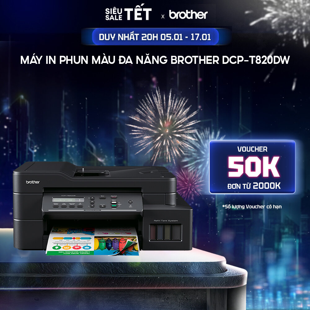 Máy in phun màu đa năng Brother DCP-T820DW