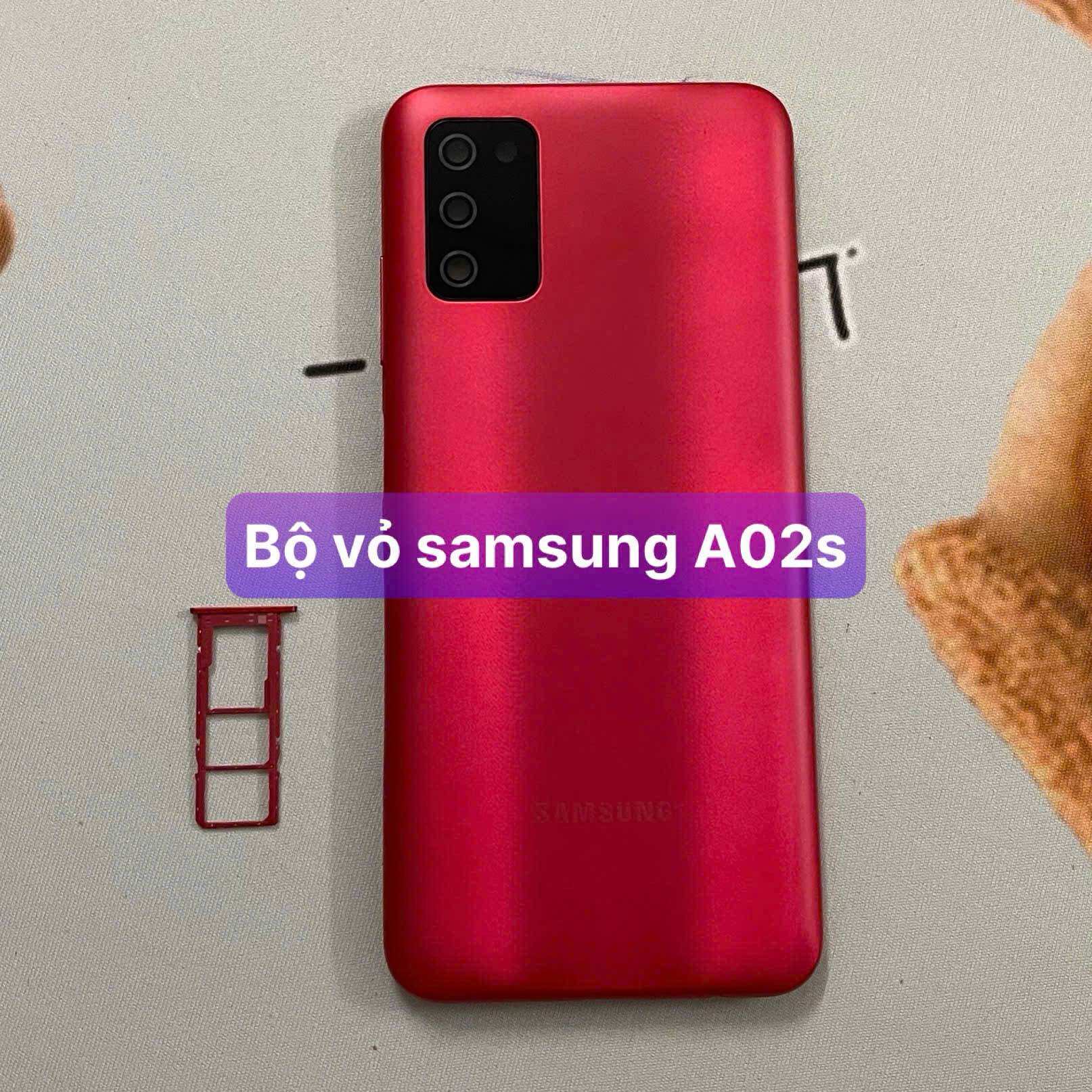 bộ vỏ xương samsung A02s,kèm khay sim,phím,kính camera