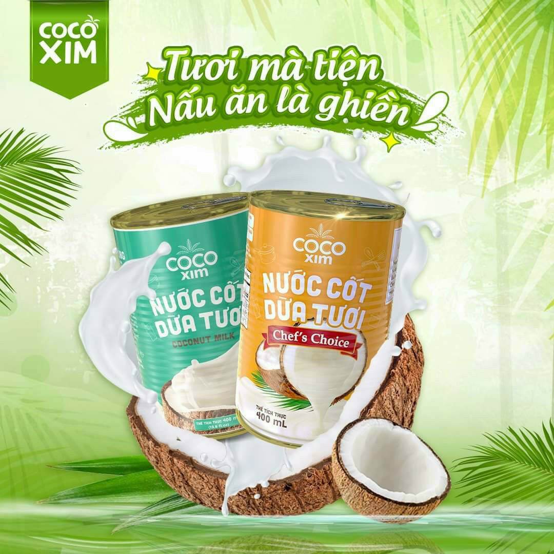 (FLASHSALE ship mùa dịch) COMBO 2 LON NƯỚC CỐT DỪA COCOXIM 400ML