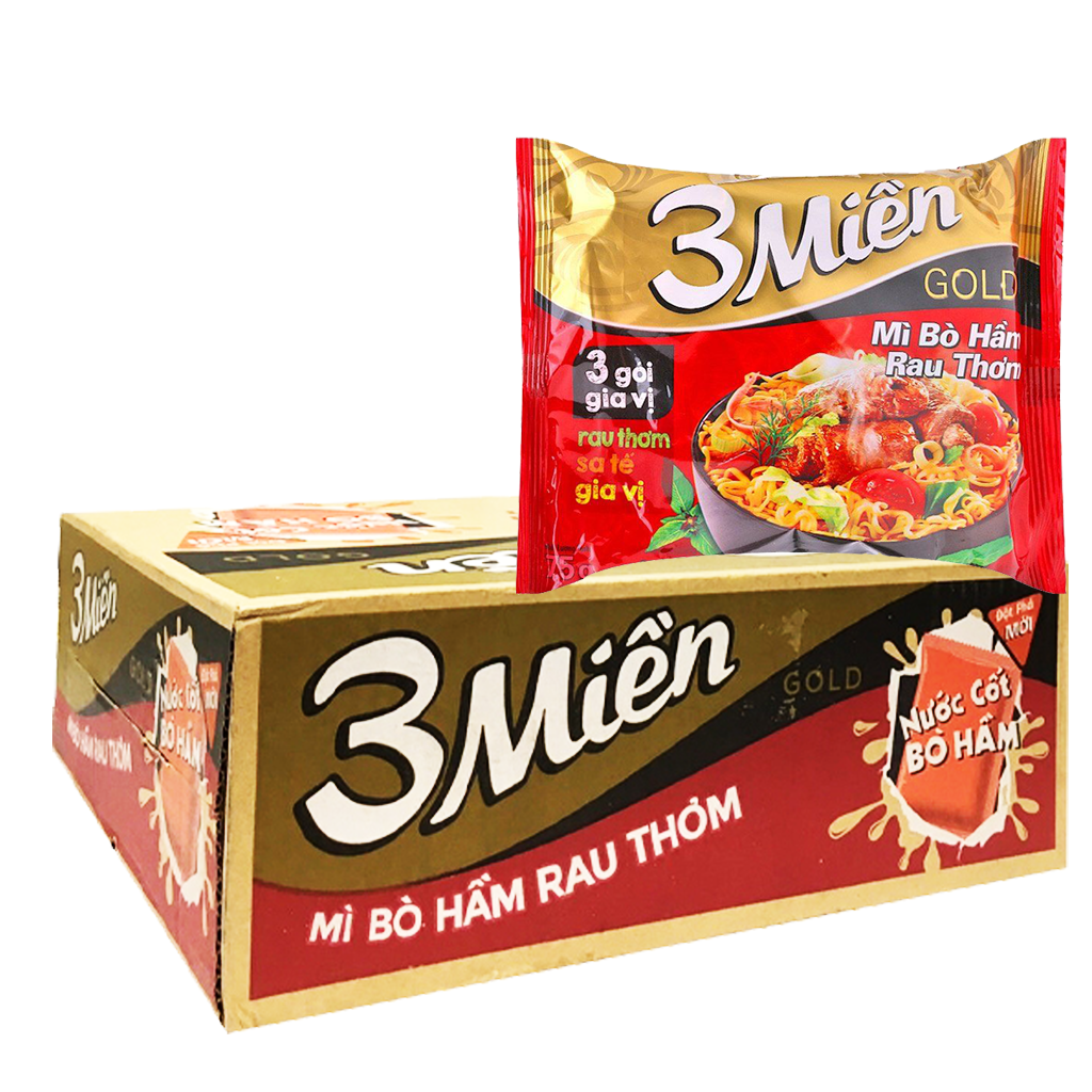 Mì 3 miền gold bò hầm rau thơm 15goi