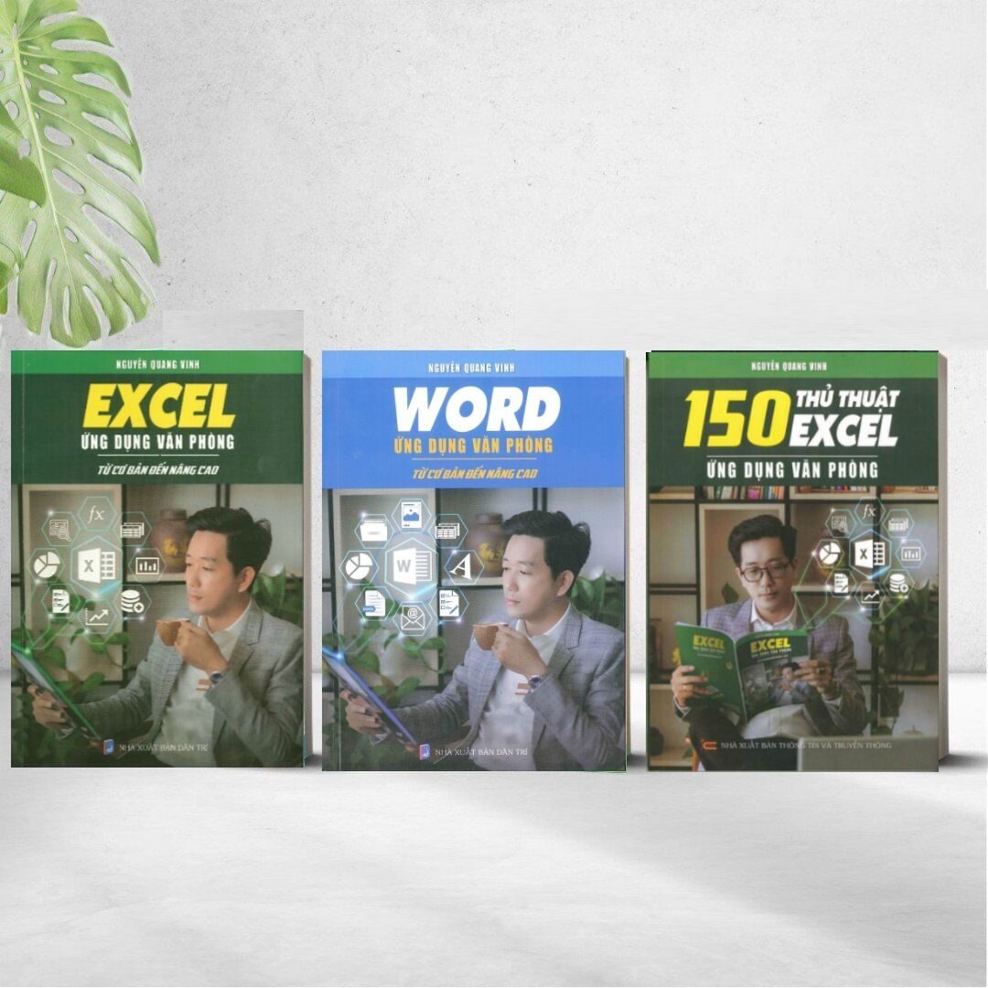 Combo 3 cuốn excel ứng dụng văn phòng, word ứng dụng văn phòng, 150 thủ thuật excel ứng dụng văn phòng