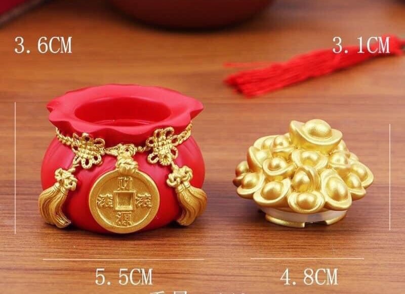 Hũ đựng gạo muối trà thần tài đồ thờ cúng