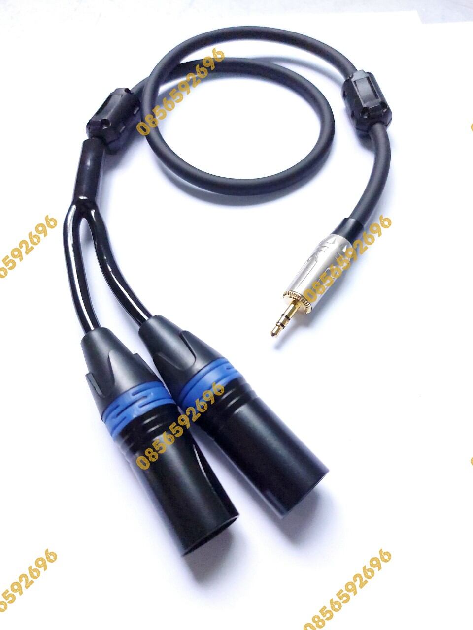 Dây tín hiệu jack cắm 3.5 ra 2 canon đực, dài 1m