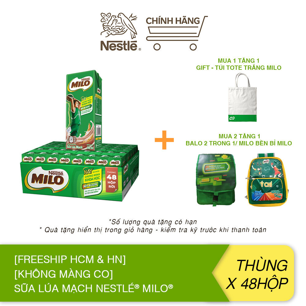 [QUÀ TẶNG THÁNG 11 - MUA 2 TẶNG 1 TẶNG BALO MILO 2 TRONG 1] [FREESHIP HCM & HN] [Không màng co] Sữa 