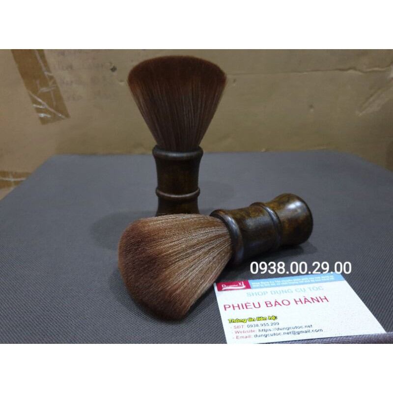 Phủi Tóc Cán Gỗ Cao Cấp Lông Mềm, Cây Phủi Tóc Nam Nữ Chuẩn Salon Tóc.(Ảnh thật)