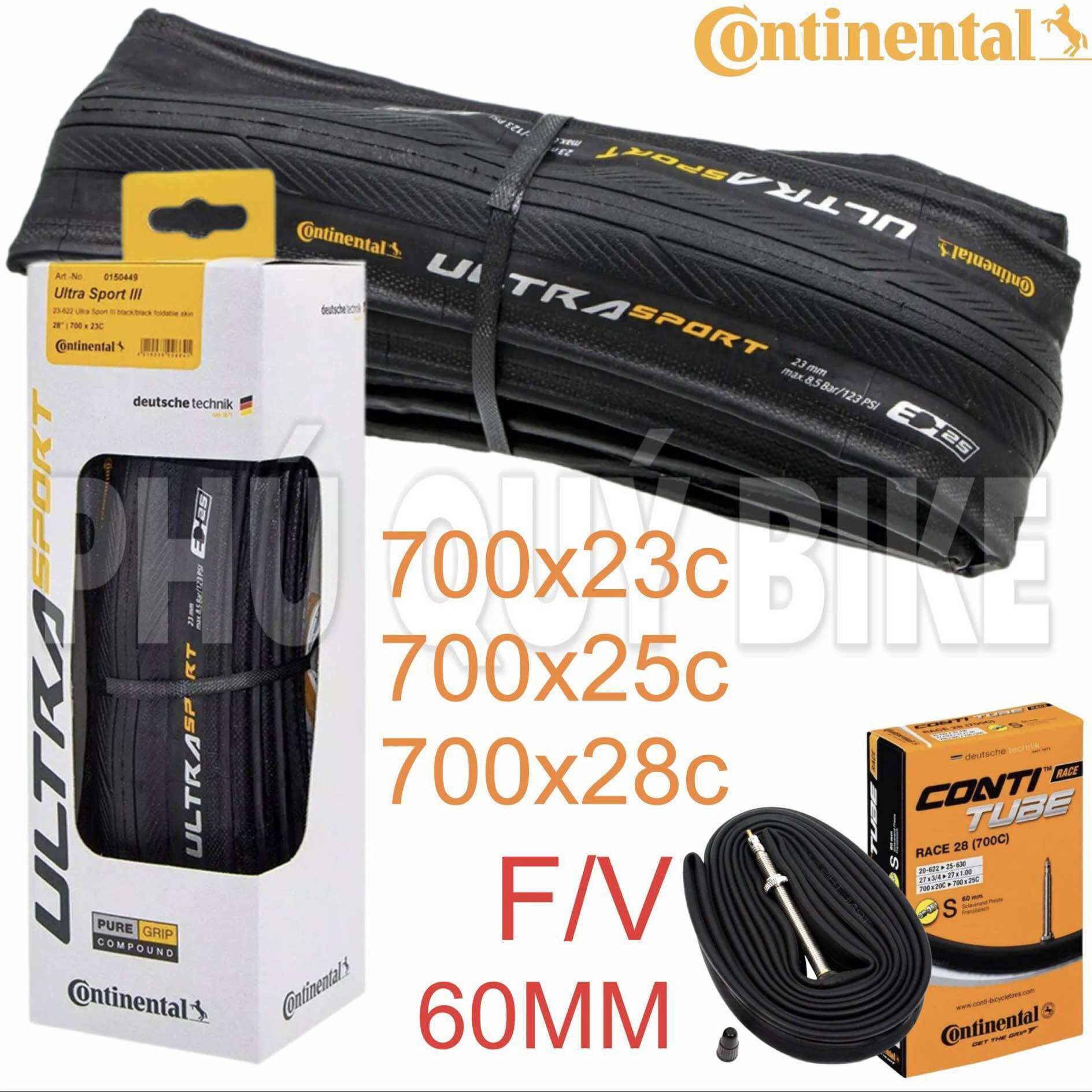 Vỏ Xe Đạp 700x23c 700x25c ULTRA SPORT 3 Continental
