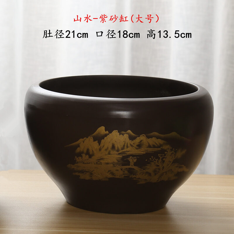 Kích thước lớn tím / tím violet / tím hoa cà chậu rửa trà đất sét tea具 phụ kiện retro phong cách trung hoa trà渣 lưu vực nước giặt bát trà máy giặt