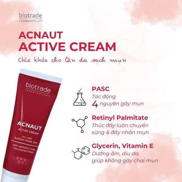 [Lọ Chiet và Fullbox]Kem Chấm Mụn BIOTRADE ACNAUT ACTIVE Cream