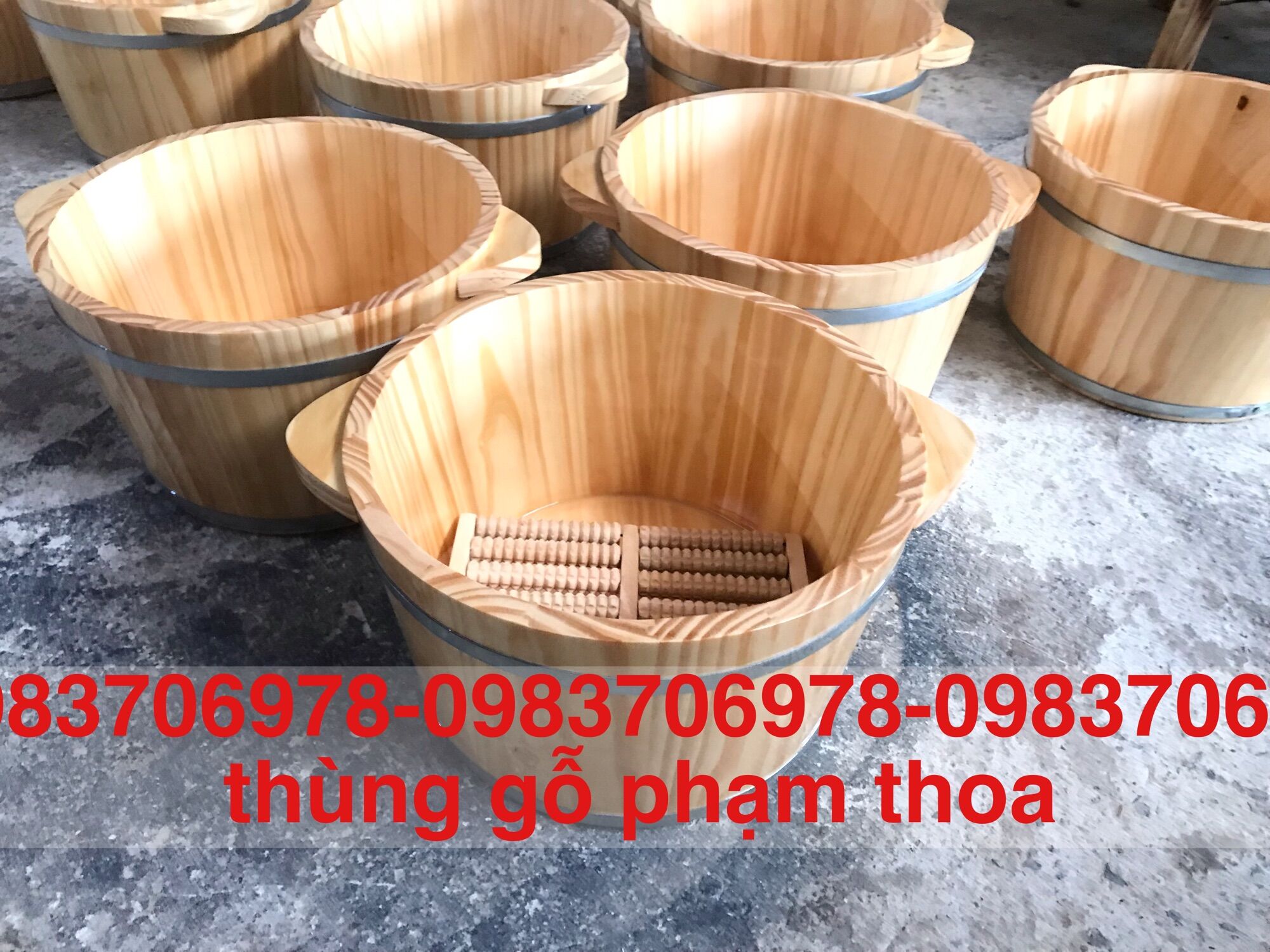 Chậu gỗ ngâm chân bàn lăn masager(gỗ nhập loại 1)
