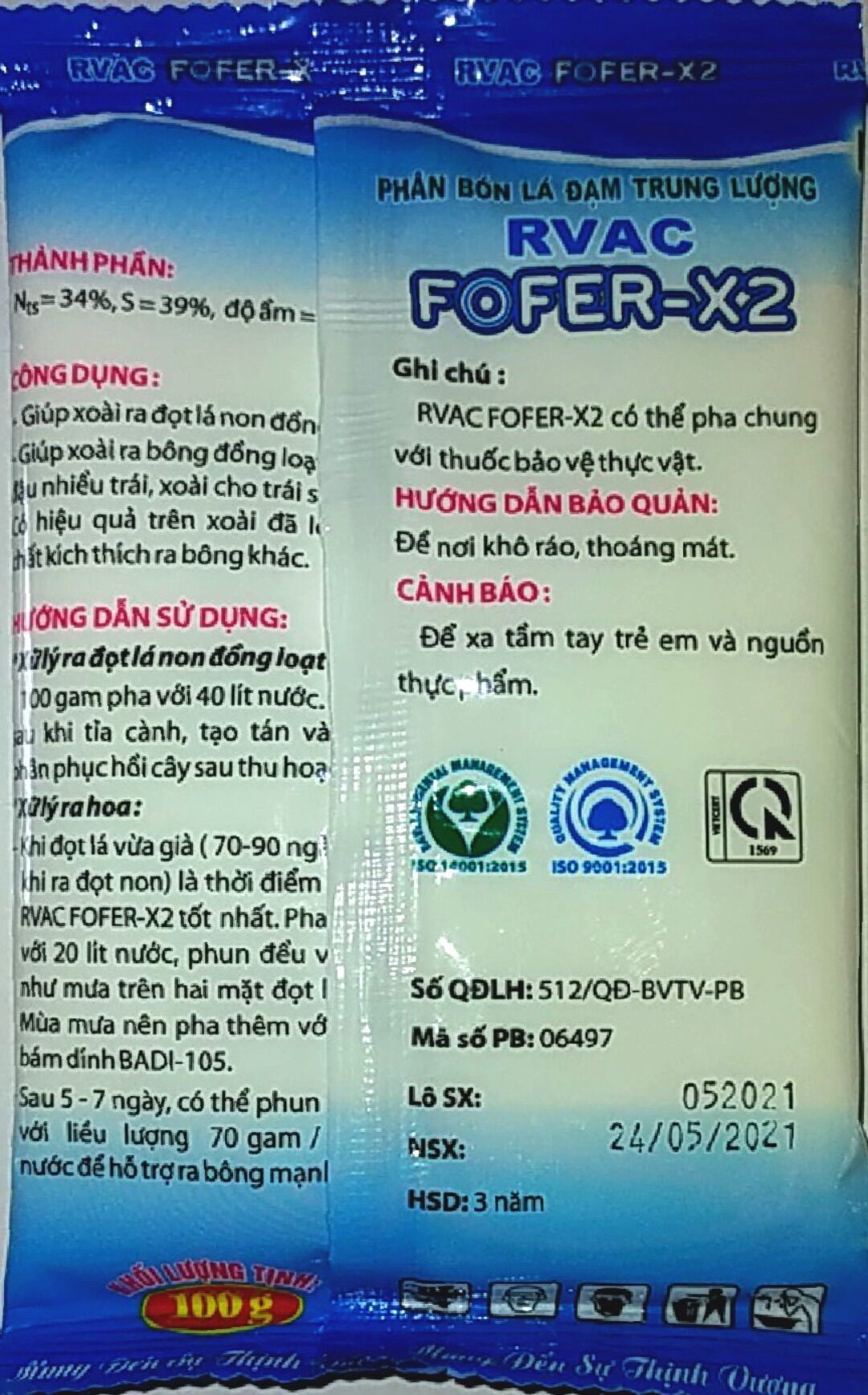 FOFER X2 100gr - Phân bón: ra bông xoài