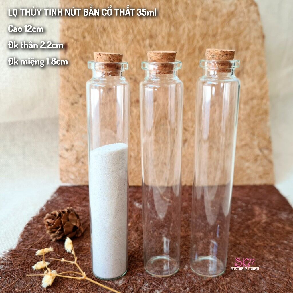 [Nhiều size]Set 3 LỌ THỦY TINH NÚT BẦN CỔ THẮT NHỎ