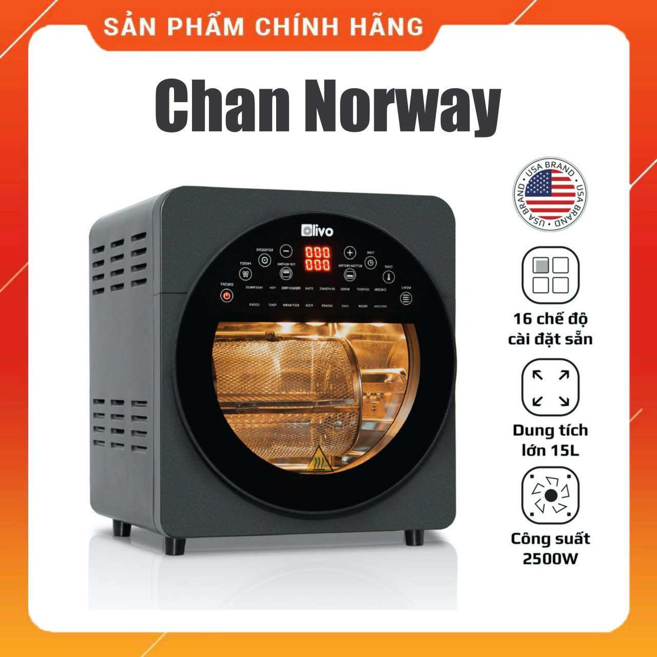 Nồi chiên không dầu olivo af150 - thương hiệu mỹ 🇺🇸