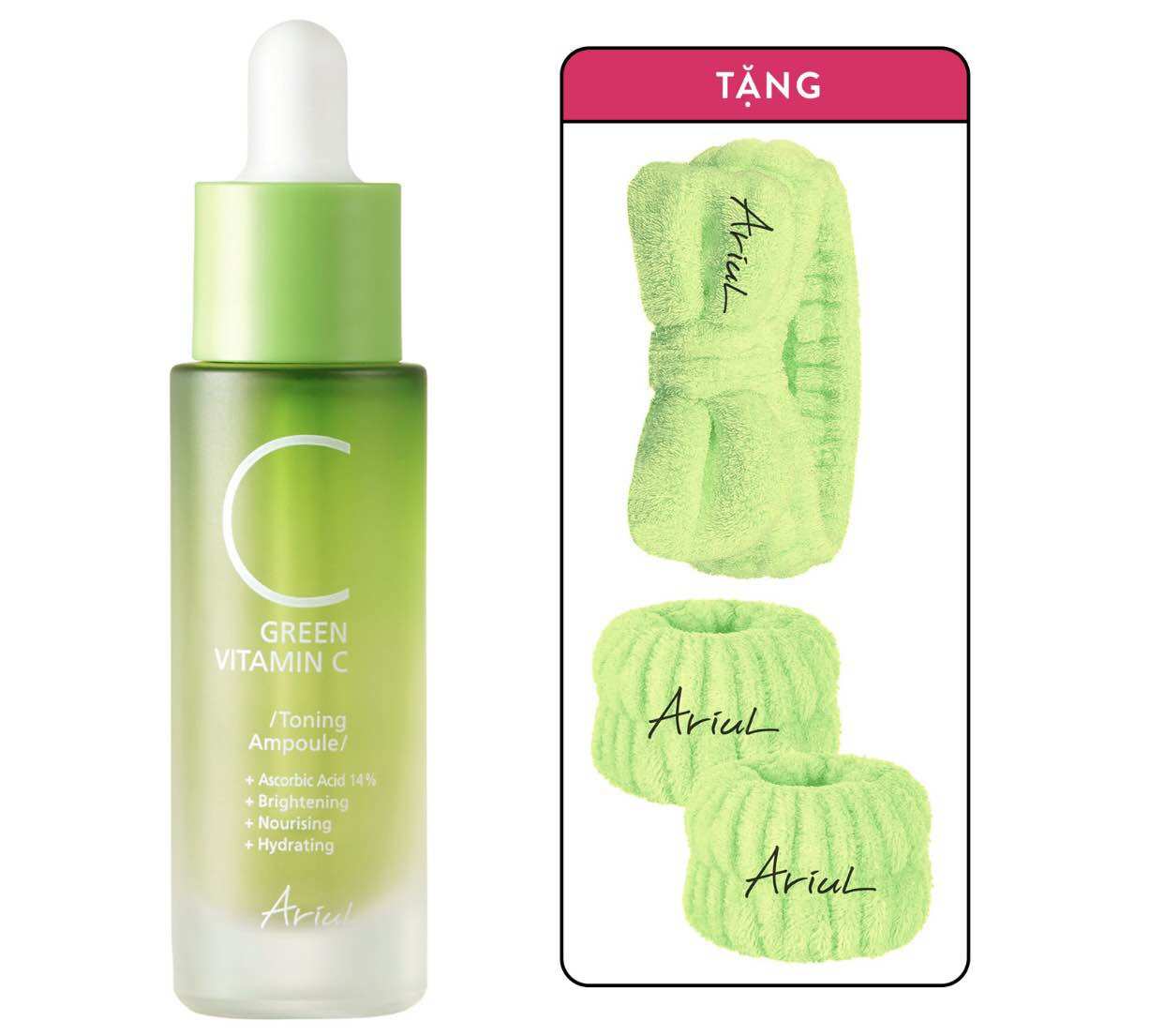 Tinh Chất Dưỡng Sáng Da Ariul Green Vitamin C Toning Ampoule 15ml