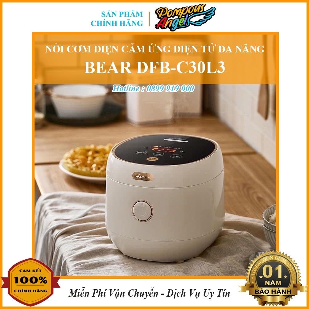 Nồi cơm điện tử đa năng BEAR DFB-C30L3 dung tích 3L màu trắng , lòng nồi dày, tiết kiệm điện ,nấu cơm ngon dẻo , bảo hành 12 tháng