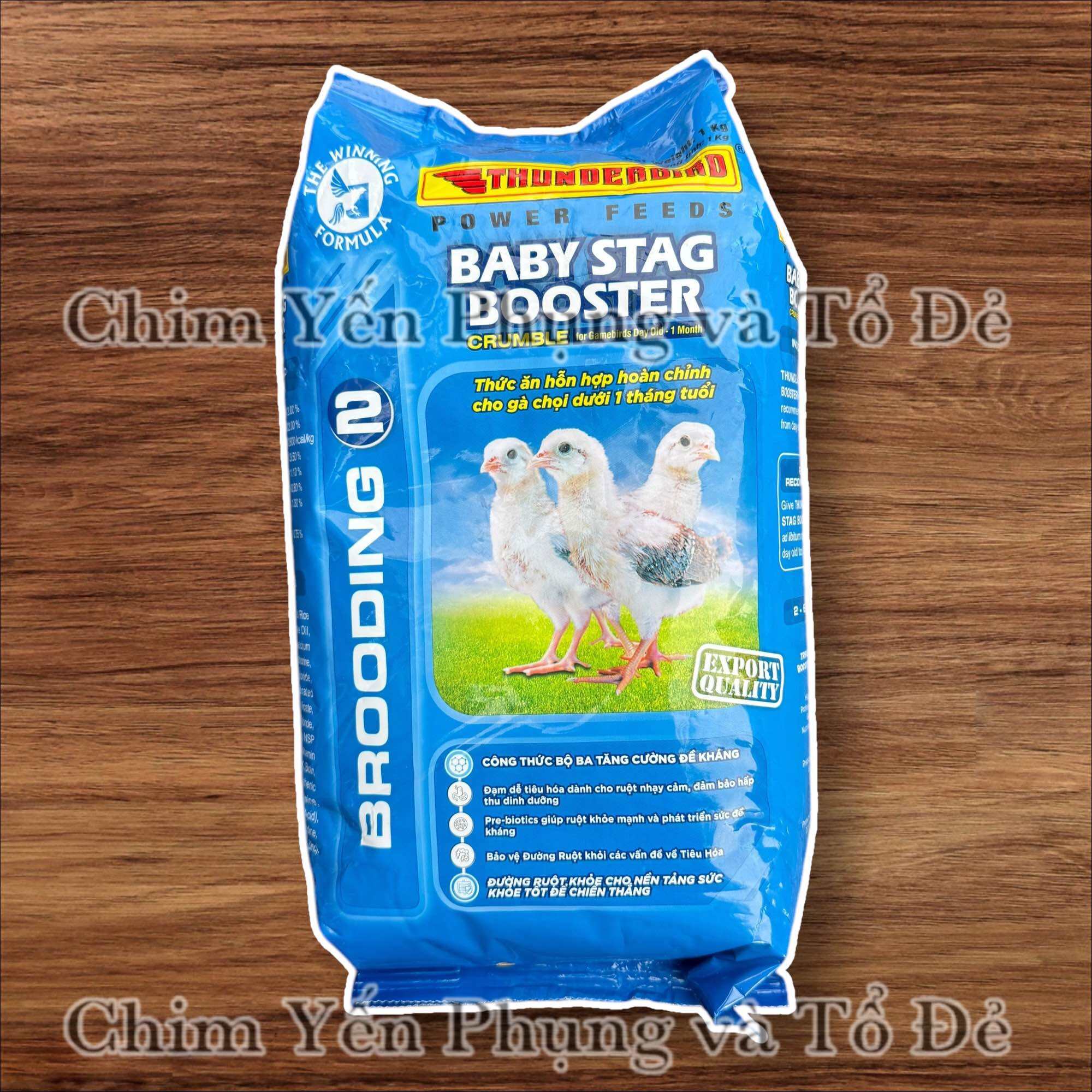 Cám gà con BABY STAG BOSSTER Thunderbird gói 1kg - date mới.