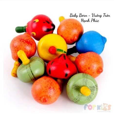 Đồ chơi con quay gỗ truyền thống cho bé