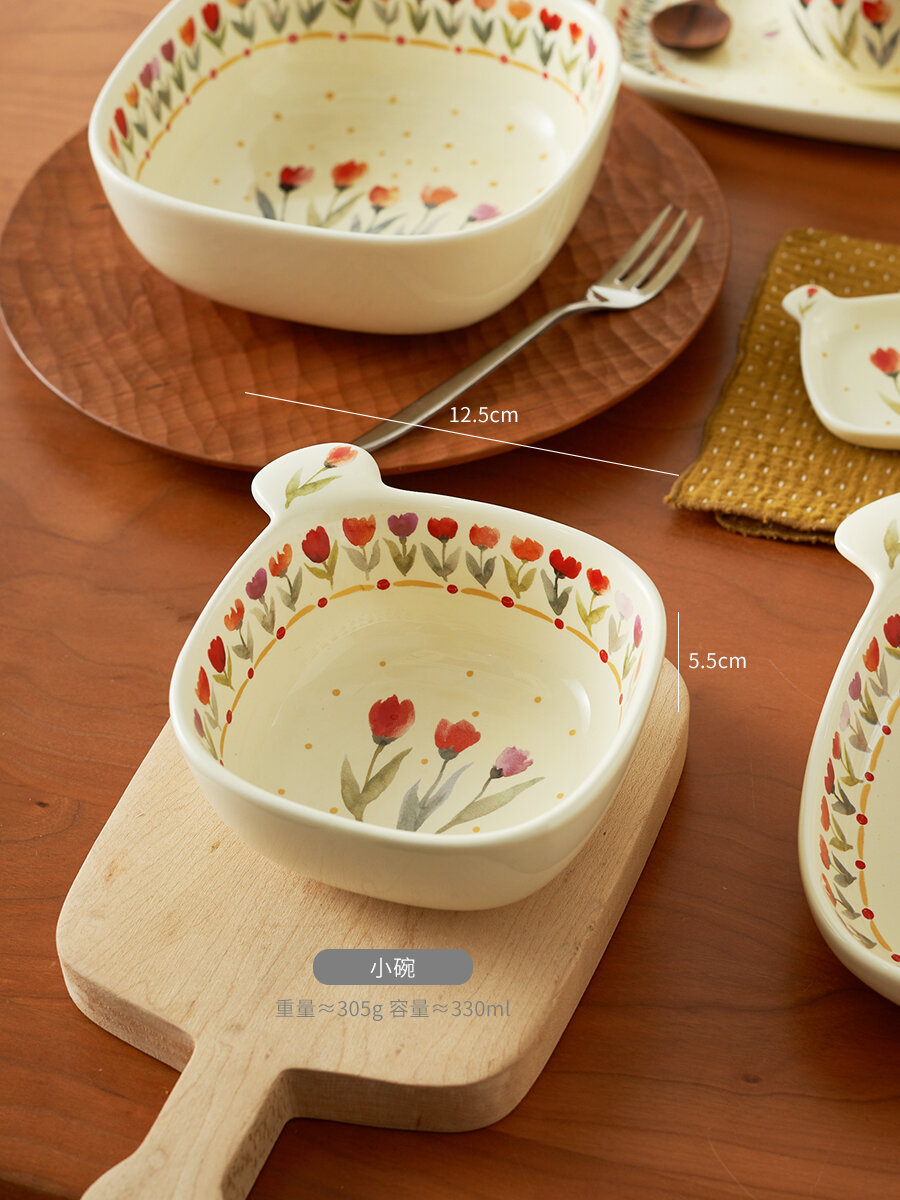Bát ăn cơm gốm sứ bát nhỏ 5 inch gia dụng bát ăn cơm đẹp cá nhân chuyên dùng ăn cơm bộ đồ ăn bát sứ bát trẻ em đáng yêu