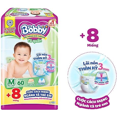 Tã quần bobby m60+8