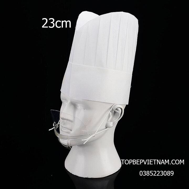 mũ giấy đầu bếp(loại dày vòm cao 23cm)