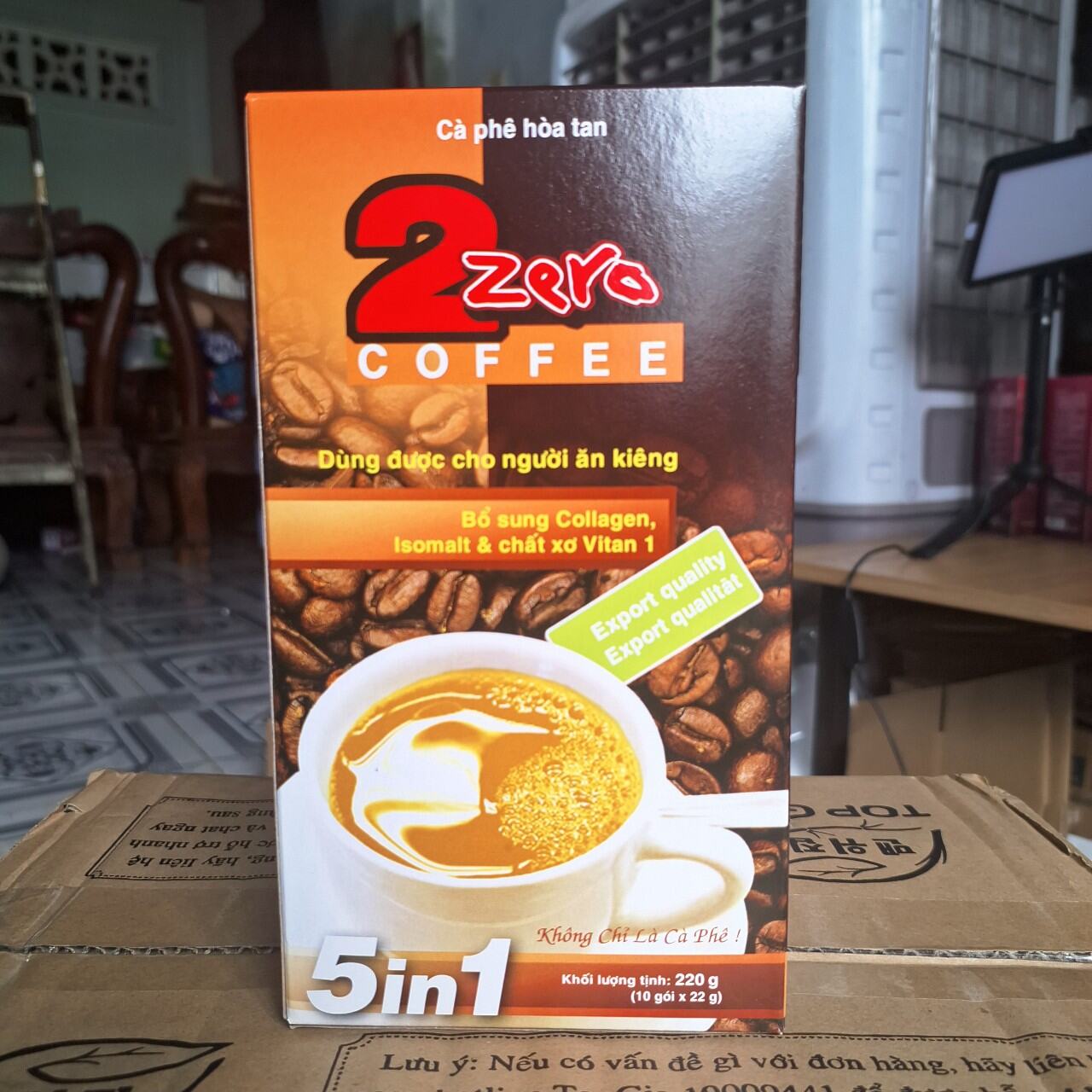 (Combo 2 hộp) Cà Phê Sữa Collagen 2zero Isomalt dùng được cho người ăn kiêng và tiểu đường