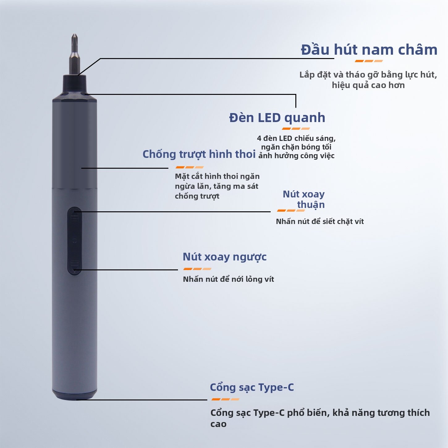 ZQUN | Bộ Vít Điện Mini Không Dây 49-trong-1 Có Đèn