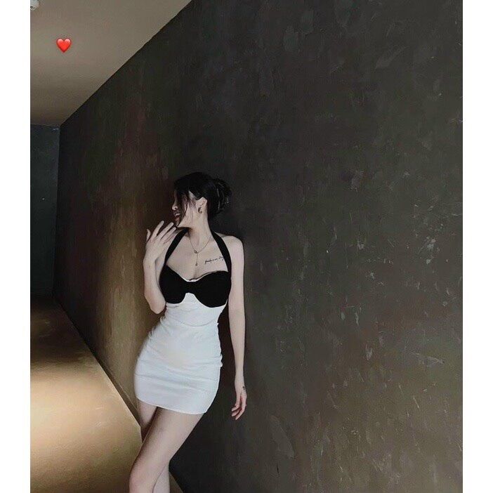 ĐẦM KIỂU PHỐI MÀU TRÒNG CỔ DU2