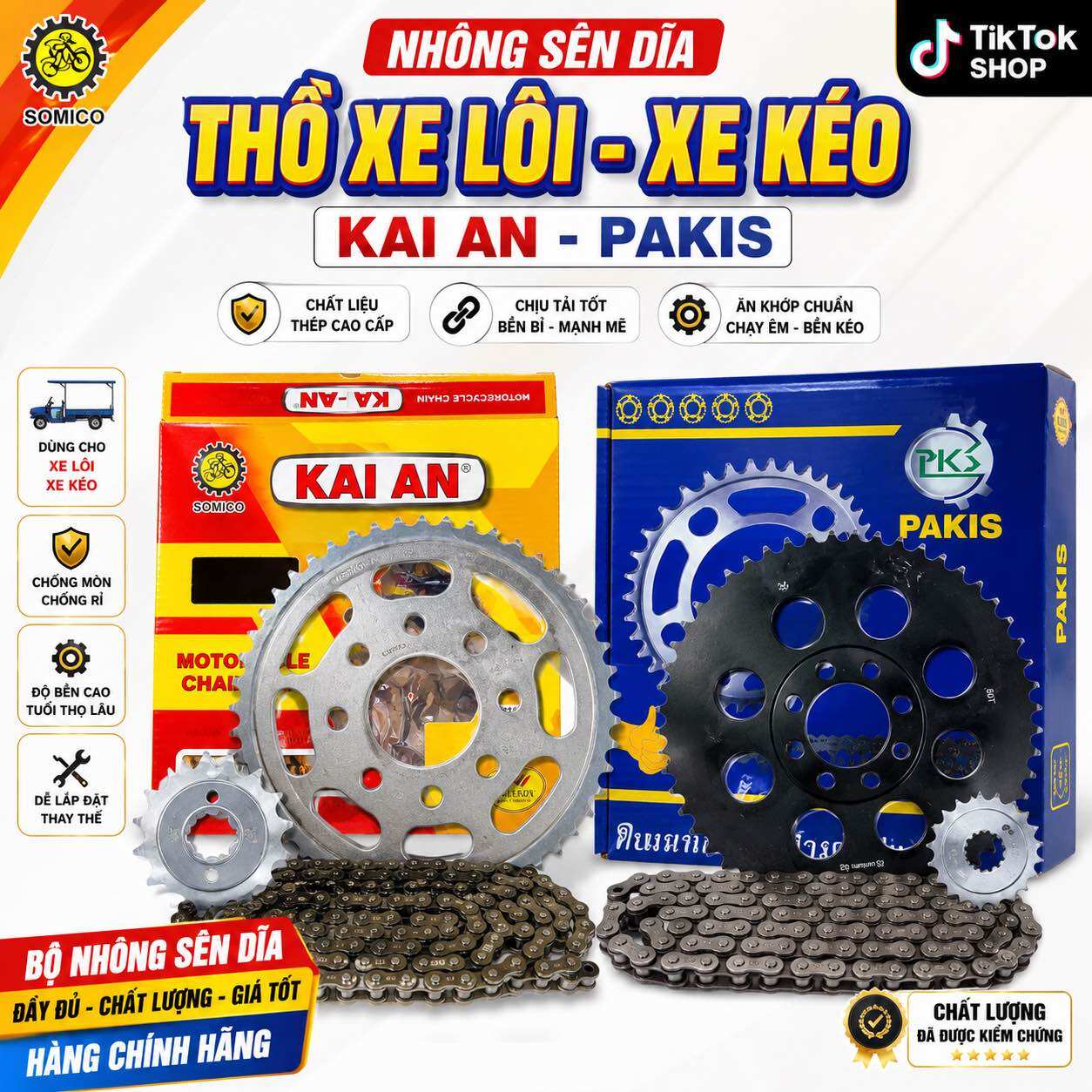 Nhông Sên Dĩa Thồ - Tải Dĩa 41-43-45-47-58-52-60 các loại xe dream wase sirius thương hiệu uni grab- kaian - pakis sên 10li chịu tải tốt