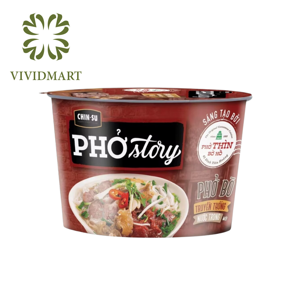- masan - chinsu phở story tô 131g , phở thìn bờ hồ ăn liền, phở bò truyền thống nước trong