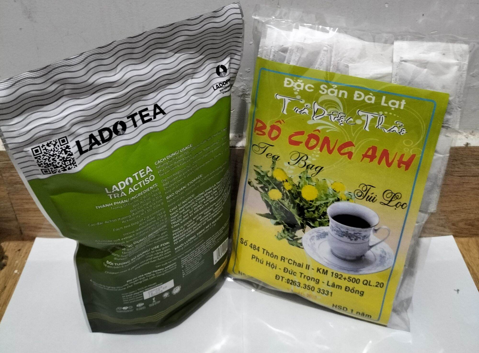 (Freeship 15k- 50 k)Trà atisô ladophar, trà bồ công anh ( combo 2 gói)