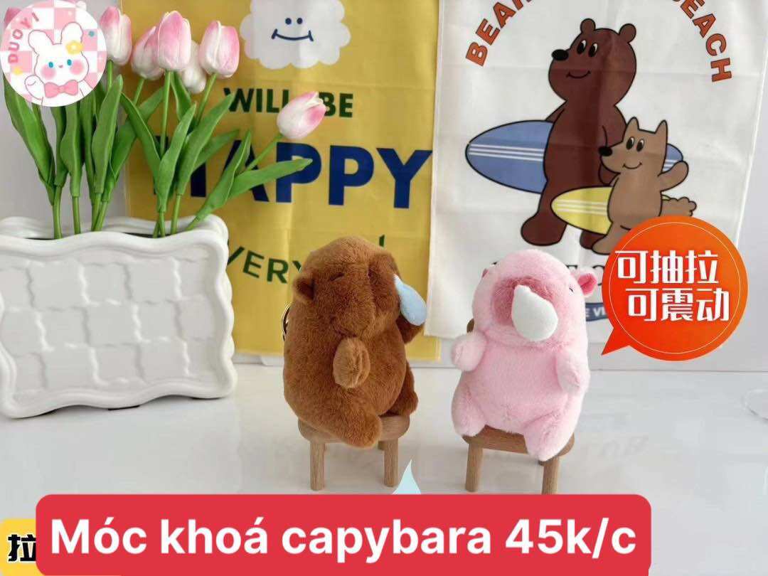 Móc khoá capybara, labubu hotrend