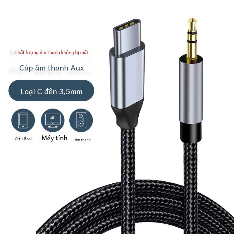 Âm Thanh Aux Dây Nối Dài Loại C Đến Jack Cắm 3.5 Mm Loa Tai Nghe Cho Samsung Xiaomi Huawei Xe Cáp Chuyển Đổi